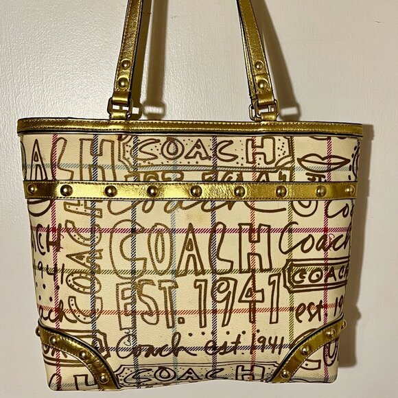 Coach Stunning Gold Graffiti Bag - Picture 3 of 5
